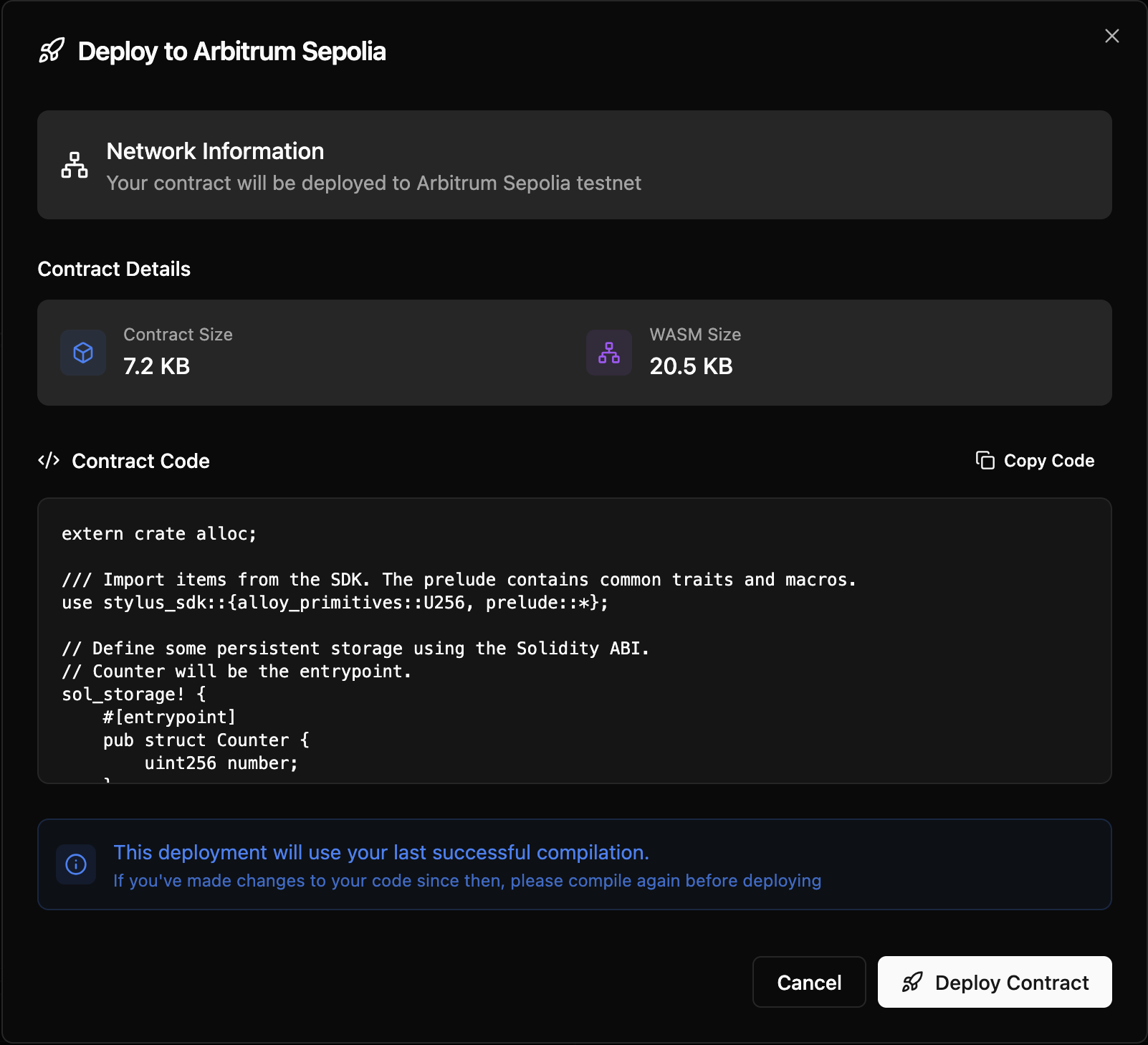 Deployment Dark Theme