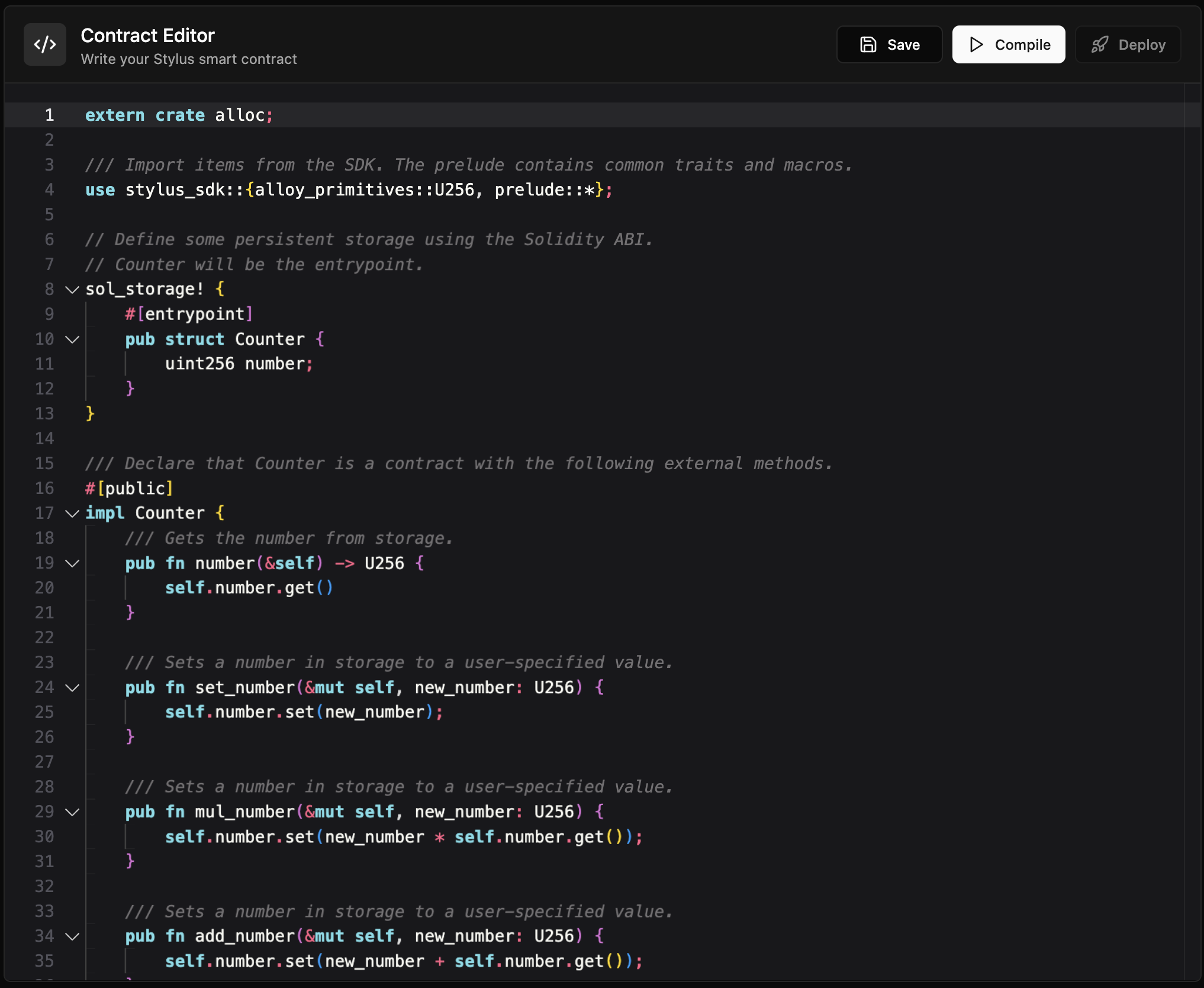 Editor Dark Theme