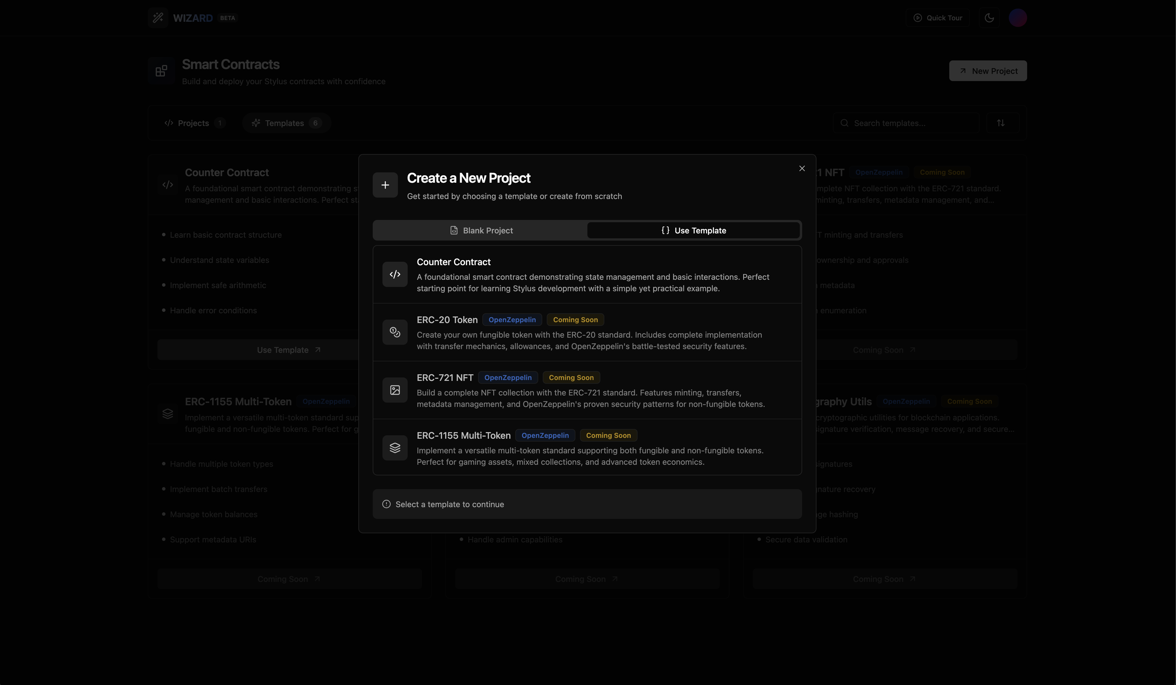 Create Project Dark Theme