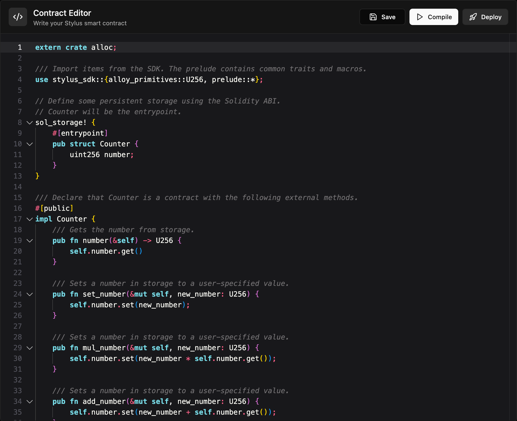 Editor Dark Theme